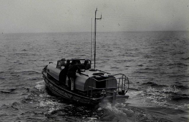 EXPLORER launch equipped with Shoran antenna. Picture