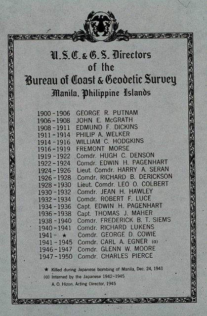 List of Directors of the Philippine Bureau of Coast and Geodetic Survey. Picture