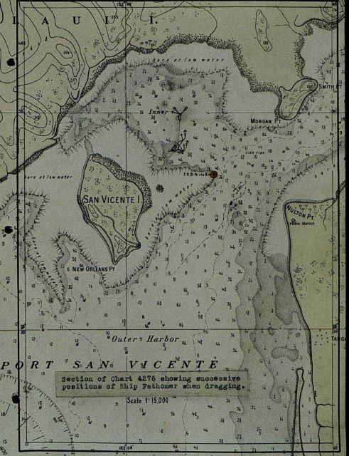 Chart showing location of FATHOMER grounding Picture