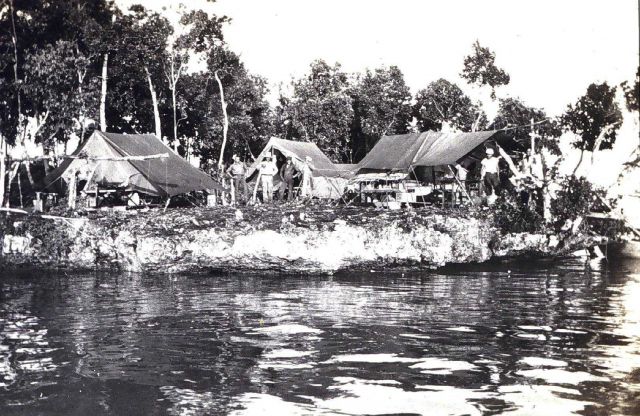 Shore camp on small coral islet Picture