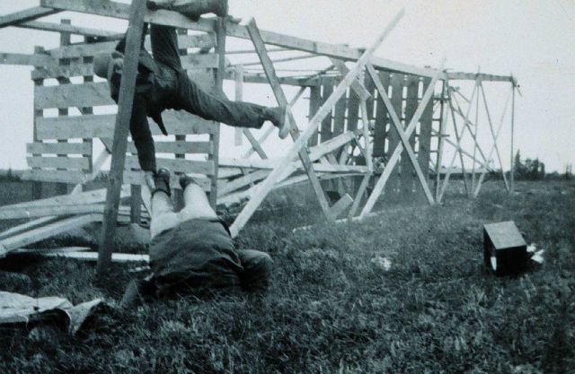 The aftermath of a tower blowing over Picture