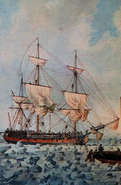 HMS RACEHORSE in pack ice - Captain Constantine Phipps Picture