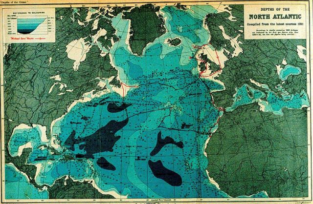 North Atlantic Ocean showing clear delineation of Mid-Atlantic Ridge Picture