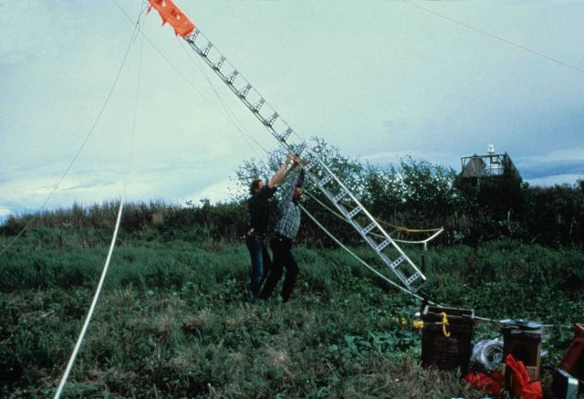 Tower being erected for navigation station Picture