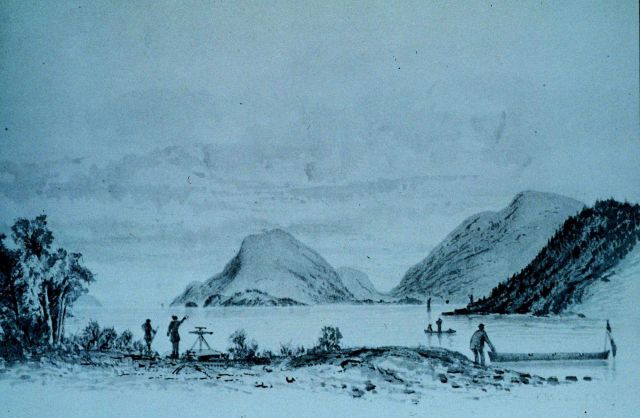 Plane table party working near Mt Picture