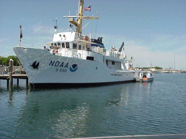 NOAA Ship RUDE tied up at pier. Picture