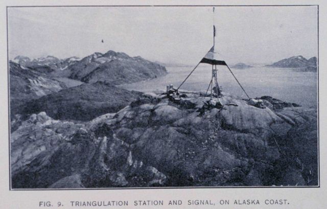 A triangulation station and signal on the Alaska Coast Picture