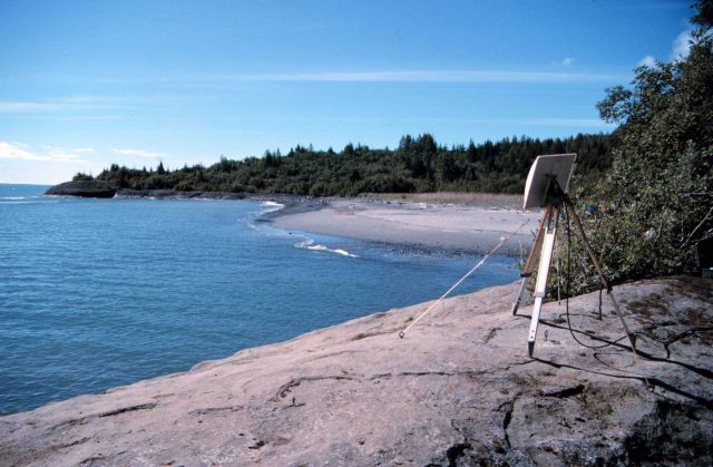 Tide station transmitter for communicating with satellite Picture