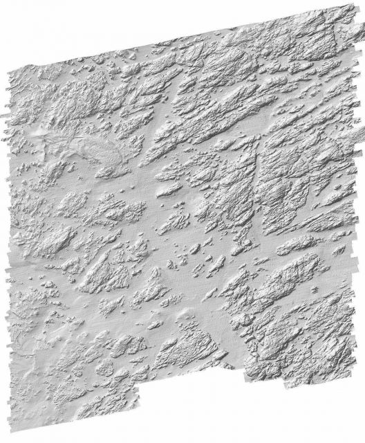 Sidescan sonar imagery overlaying 3-D view of bottom generated by multi-beam sonar Picture