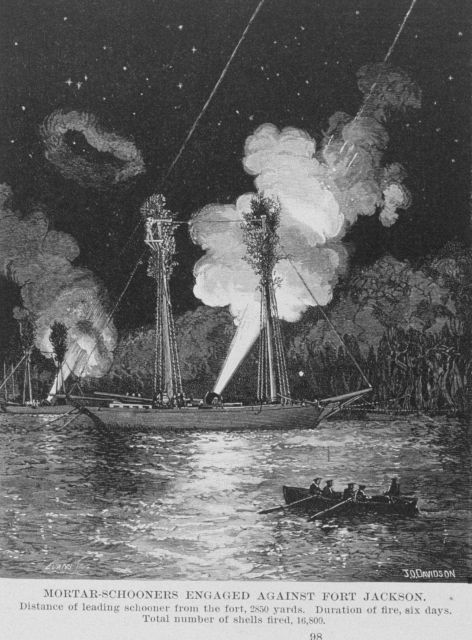 Mortar-schooners engaged against Fort Jackson Picture