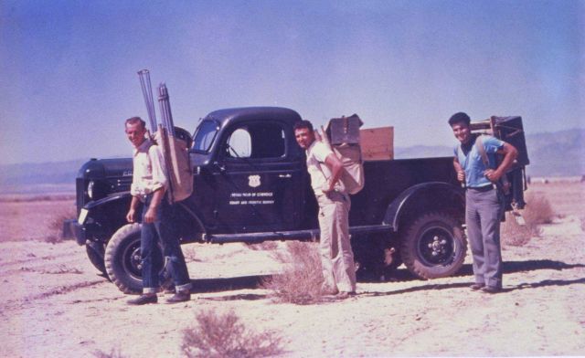 Triangulation observing party ready to pack in to a station. Picture