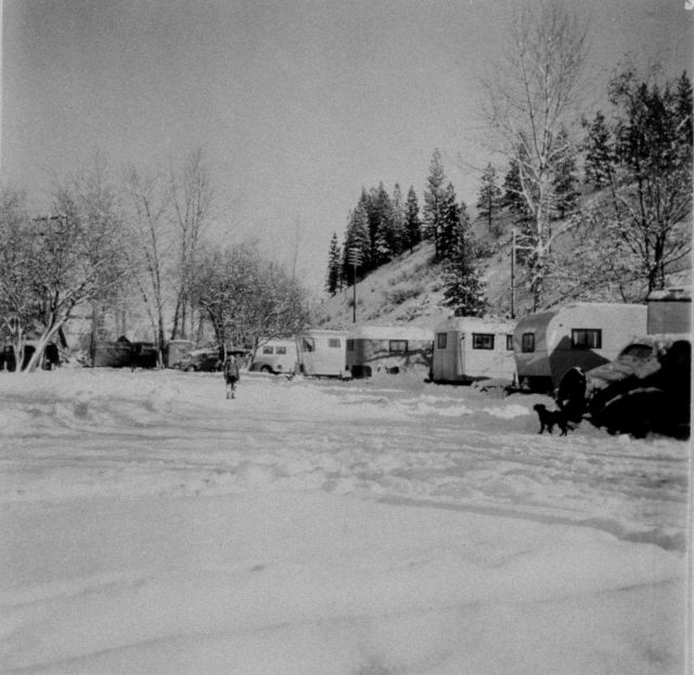 Survey crew member trailers at Colfax, Washington. Picture