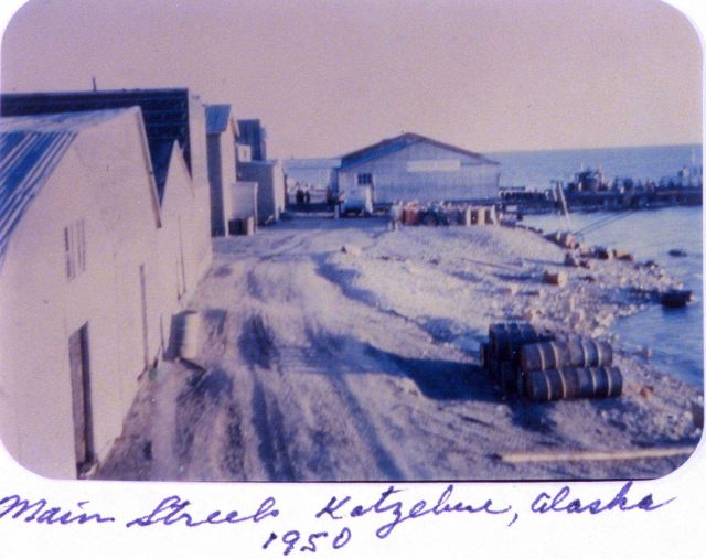 Main street of Kotzebue, Alaska in 1950. Picture