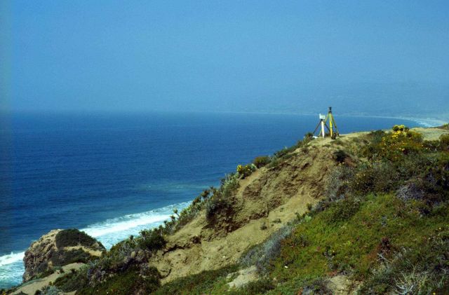 Motorola Mini-Ranger set up with Wild T-2 Theodolite for use in offshore range-azimuth hydrographic surveying. Picture