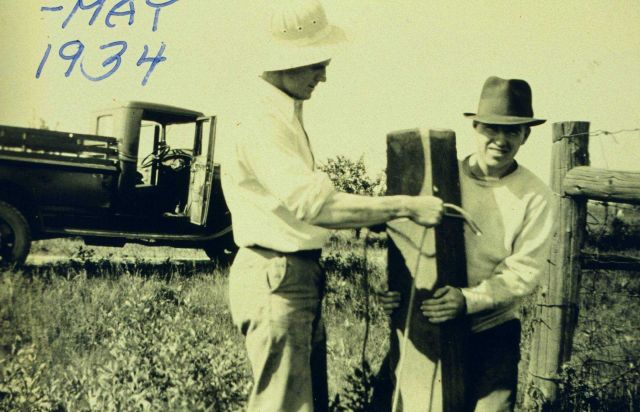 Preparing to set a pre-cast concrete monument Picture