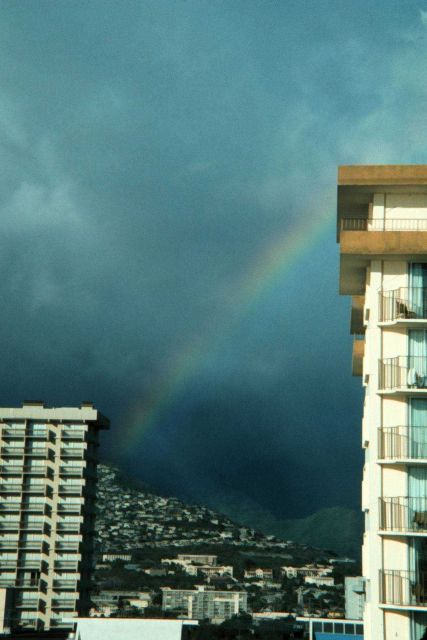 Rainbow over Waikiki Beach Picture