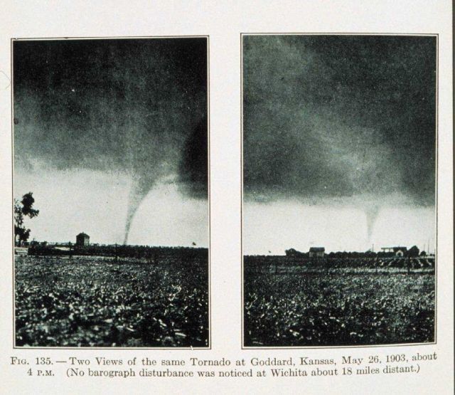 Two views of the same tornado at Goddard, Kansas May 26, 1903 Figure 135 of 