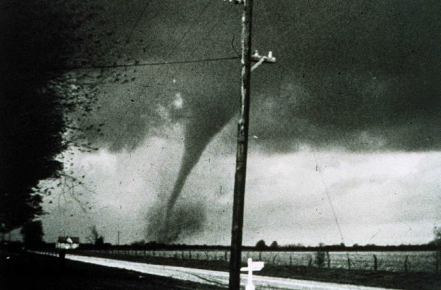 Tornado tearing up a farm field Picture