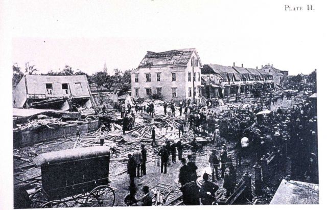 Damage to the downtown area of Lawrence Picture