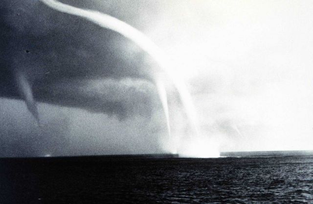 Multiple waterspouts off the Bahamas Islands Picture