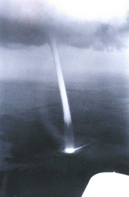Waterspout seen from an aircraft in the Florida Keys. Picture
