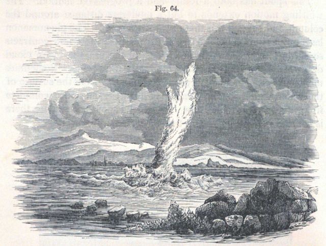 A waterspout seen on the Rhine River in 1858 Picture