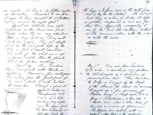 Text accompanying drawing of waterspout observed by Coast Survey Assistant Louis F Picture