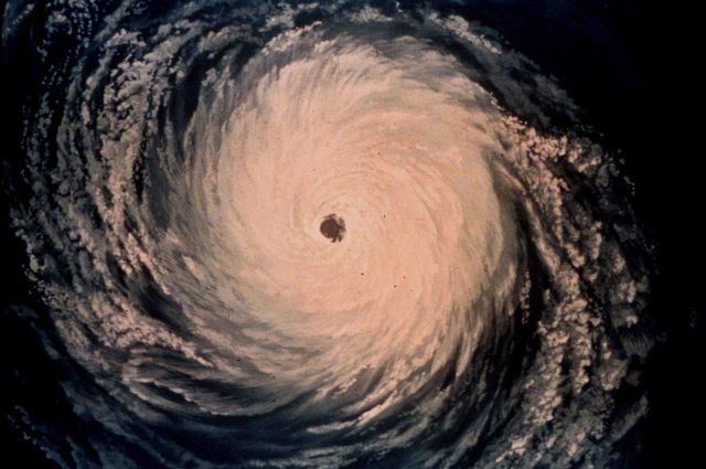 Artist's rendition of a satellite view of a hurricane Picture
