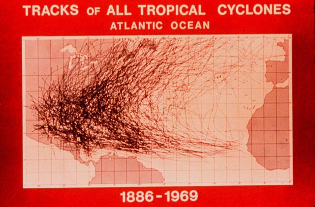 Hurricane tracks from 1886-1969 Picture
