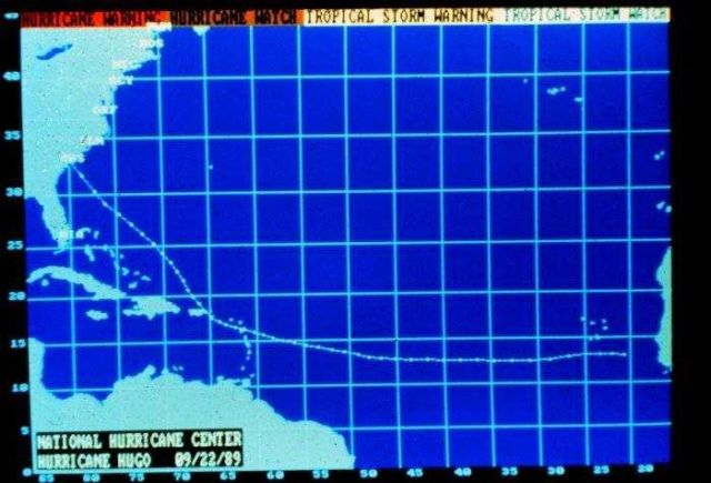 The track of Hurricane Hugo Picture