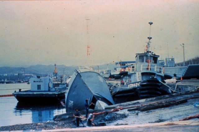 Damage to small vessels at Roosevelt Roads Naval Base Hurricane Hugo Picture