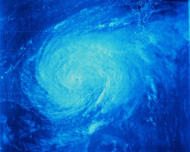 Hurricane David making landfall on the Georgia coast. Picture