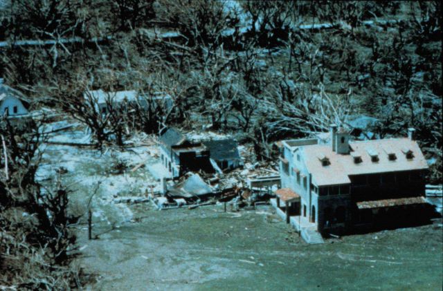 Hurricane Andrew - Buildings on the Deering Estate Still-water marks from storm surge measured at 16.5 feet Picture