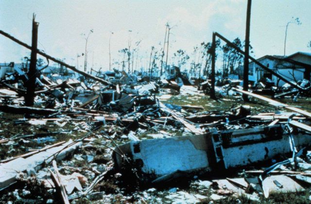Hurricane Andrew - A ground view of the devastation in Pinewoods Villa Picture