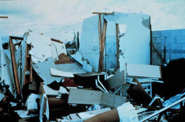 Hurricane Andrew - A home in Naranja Lakes in which four adults survived They took refuge in an interior closet Picture