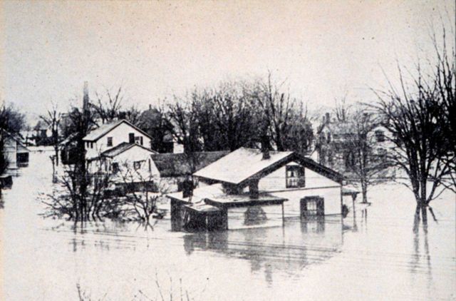 Part of the residential section of Fremont, Ohio, flooded Picture