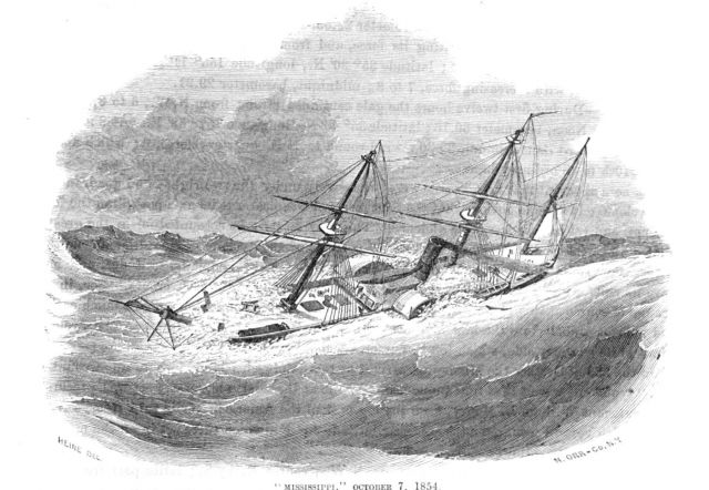 The steamer MISSISSIPPI laboring in a typhoon - 