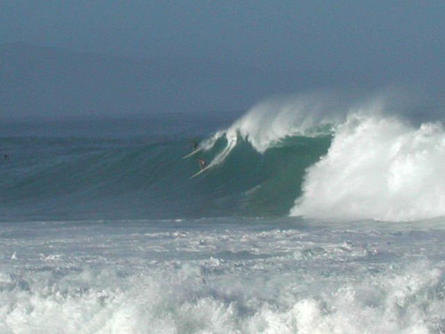 Huge surf with an offshore wind on Oahu's North Shore. Picture