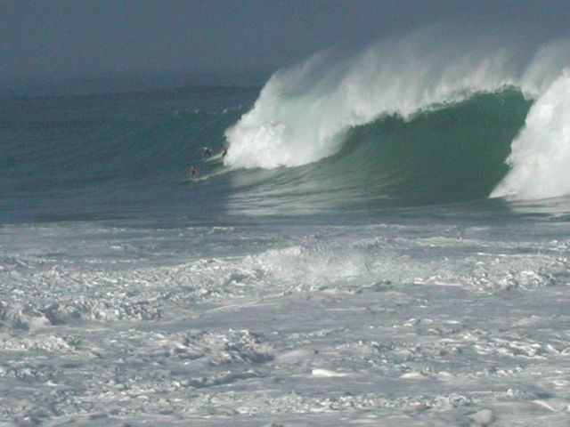 Huge surf with an offshore wind on Oahu's North Shore. Picture
