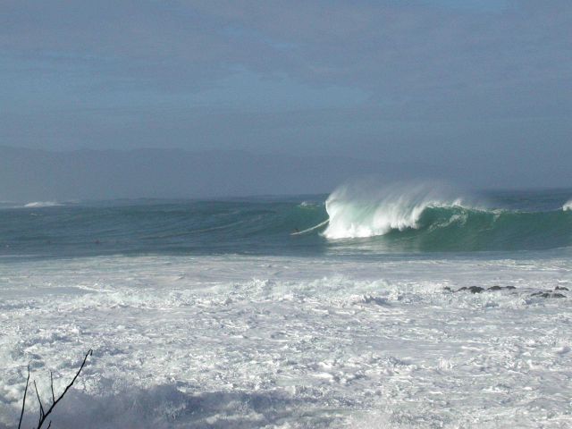 Huge surf with an offshore wind on Oahu's North Shore. Picture