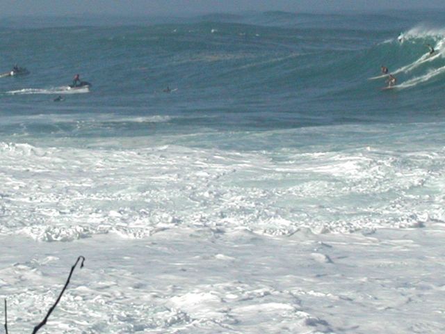 Huge surf with an offshore wind on Oahu's North Shore. Picture