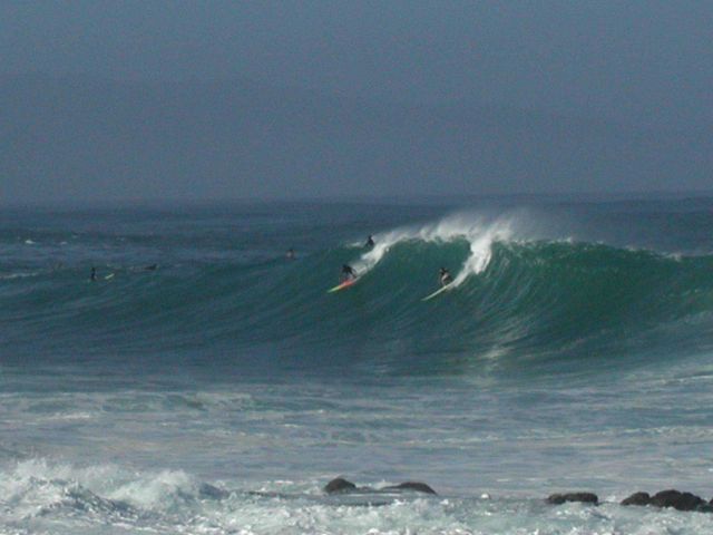 Huge surf with an offshore wind on Oahu's North Shore. Picture