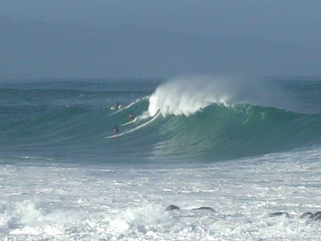 Huge surf with an offshore wind on Oahu's North Shore. Picture