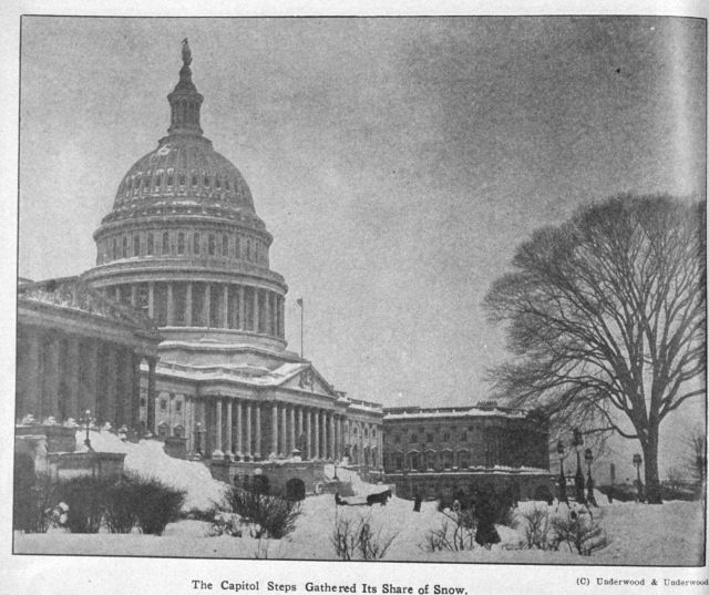 The Capitol steps gathered its share of snow during the 