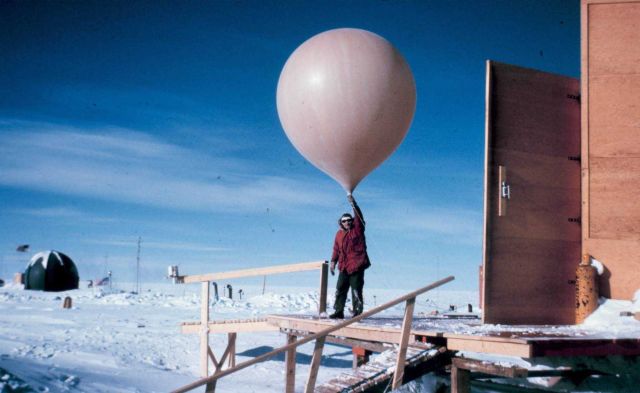 Launching a balloon in Antarctica Picture