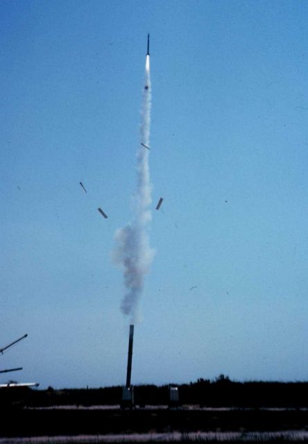 Launching a rocket for upper air observations. Picture