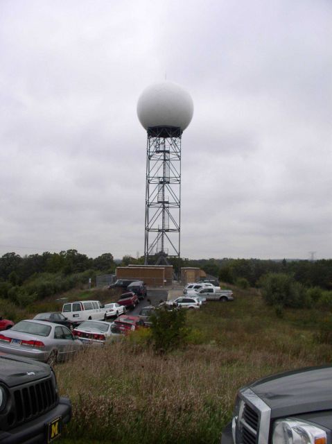 The driveway to the WSR-88D at NWS WFO DTX is usually barren and lonely, but not on the day of the NOAA In The Great Lakes open house Picture