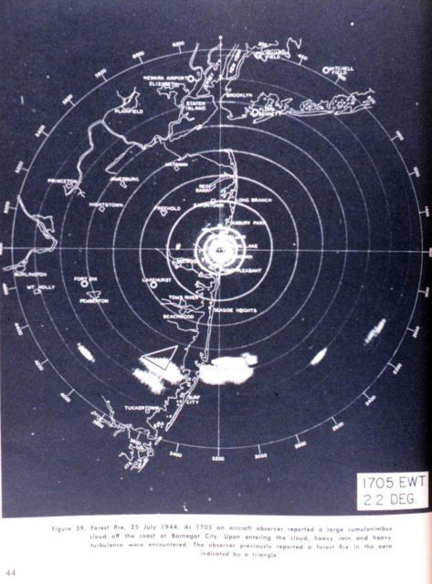 Forest fire occurring at location of triangle west of Barnegat City Picture