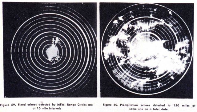 A comparison of fixed echoes at the MEW site and precipitation echoes detected to a range of 150 miles Picture