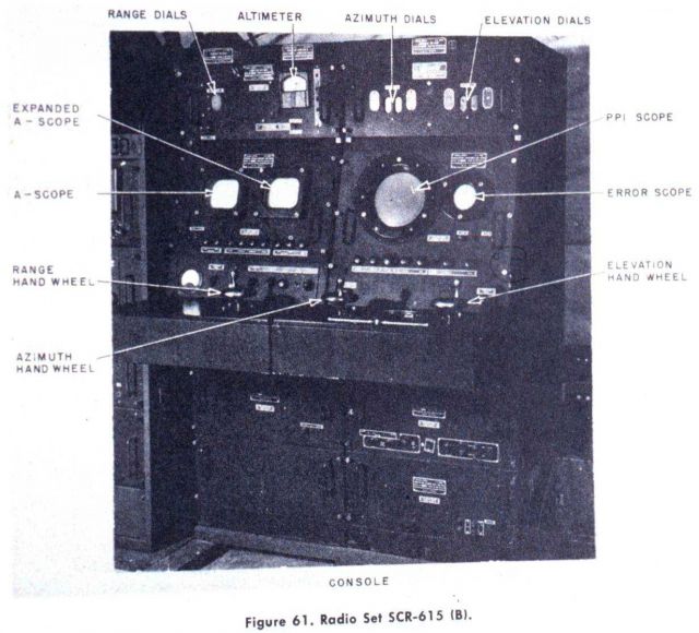 Operator's console of SCR-615B fixed radar unit Picture